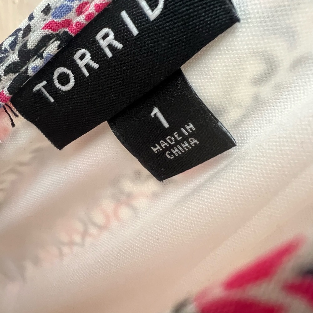 Torrid floral print challis strappy back dress with bell sleeves plus Sz. 1x - Picture 6 of 8